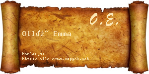 Ollé Emma névjegykártya